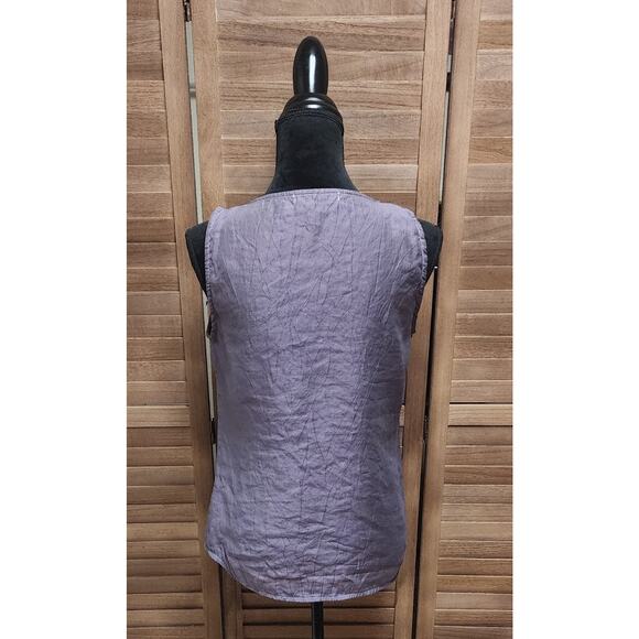Cut Loose Size Small Purple Top Sleeveless Assimetrical Front Hem V-Neck Blouse - Picture 6 of 7